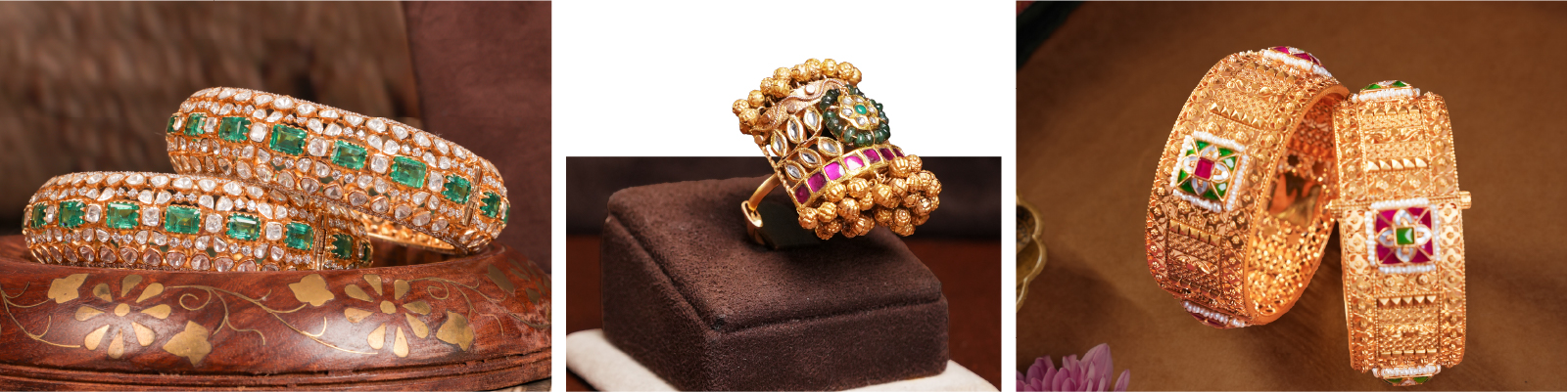 Close-up of heritage bangles and rings